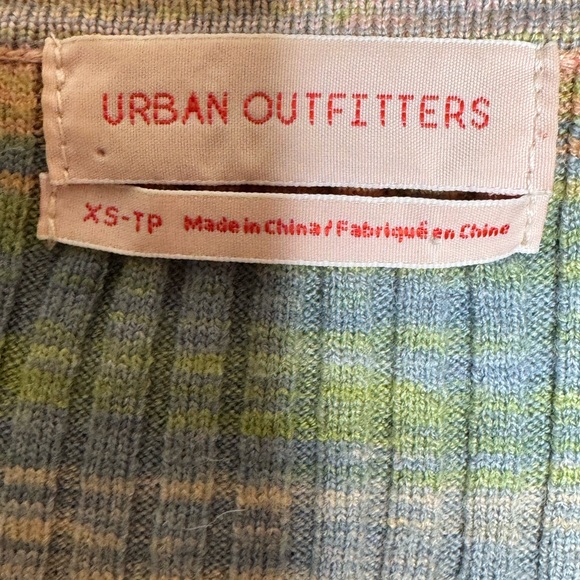 Urban Outfitters Womens Multicolor Ribbed Knit Top Fitted Sz XS Y2K ASO - Picture 5 of 9